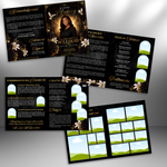 Black & Gold Roses Funeral Program Template: 8-Page Memorial (Canva PDF)
