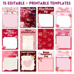 Editable Valentine's Day Card Templates: DIY Gift Card (Canva)