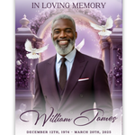 Purple Funeral Program Template: 8-Page Memorial (Canva, PDF Download)