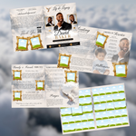 White & Black Funeral Program Template: 8-Page Memorial (Canva PDF)