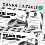 Editable Train Ticket Gift Voucher, Printable Boarding Pass (Digital Download)