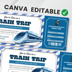 Editable Train Ticket Gift Voucher, Printable Boarding Pass (Digital Download)