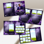Purple Funeral Program Template: 8-Page Memorial (Canva PDF)