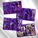 Royal Purple Roses Funeral Program Template: 8-Page Memorial (Canva PDF)
