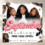 September Booking Flyer – Pink 3D Leopard Bows – preview image 2