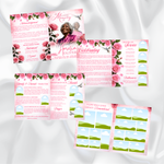Pink Rose Floral Funeral Program Template, 8-Page Memorial (Canva, PDF)