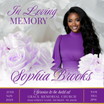 Purple Funeral Announcement Flyer: Editable Canva Template (Digital Download)