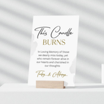 Memorial Table Sign, This Candle Burns Template (Digital Download)