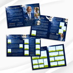 Blue Funeral Program Template, 8-Page Memorial (Canva, PDF)