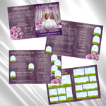 Purple Floral Funeral Program Template, 8-Page Memorial (Canva, PDF)