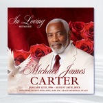 Red Funeral Announcement Flyer, Celebration of Life Evite (Digital Download Canva Template 1080x1080px )