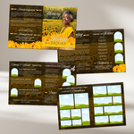 Yellow Gold Funeral Program Template: 8-Page Memorial Program