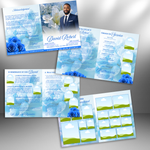 Blue Funeral Program Template: 8-Page Memorial (Canva, PDF Download)