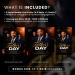 Father's Day Night of Honor Flyer Template, Modern Red Black (Canva Download)