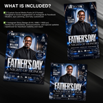 Father’s Day Flyer Template for Night of Honor, Event Guest Speaker Modern Blue & white Editable Canva