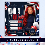 Memorial Day Booking Flyer, Memorial Day Special, May Booking, Memorial Day Exclusive Offer, Makeup, Hair, Lashes, Nails, Canva Editable