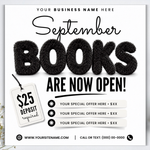 September Booking Flyer, Fall Booking Flyer, September Books Open Flyer, Hair Nails Wig Install Flyer, Salon Flyer, Editable Canva Template