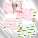 Pink & White Roses Funeral Program Template: 8-Page Memorial (Canva PDF)