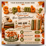 September Booking Flyer, September flyer, Fall Booking Flyer, September Books Open, Wig Install, Lash Nail Braids Flyer, Editable in Canva