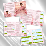 Pink Flower Funeral Program Template: 8-Page Memorial (Canva PDF)