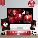 Red & Black Funeral Slideshow Template, Celebration of Life (Canva, 30 Slides, MP4)