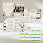 White Brown Funeral Program Template: 8-Page Memorial Program