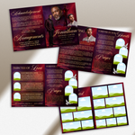 Red & Purple Funeral Program Canva Template | Red and Purple Theme | 8 Page Memorial Booklet