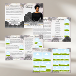 Grey Roses Funeral Program Template: Celebration of Life (Canva, 8 Pages, Digital Download)