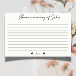 Minimalist Funeral Memory Card and Sign (Digital Download)