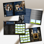Blue & Gold Funeral Program Canva Template |8 Page Memorial Booklet