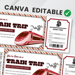 Editable Train Ticket Gift Voucher, Printable Boarding Pass (Digital Download)