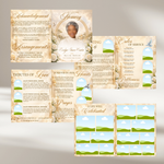 Cream & Beige Floral Funeral Program Template, 8-Page Memorial (Canva, PDF)