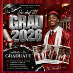 Graduation Flyer 2026 Red Invitation Template, High School College Graduation Party Invite, DIY Text, Instant Download