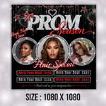 Prom Booking Flyer, Prom Szn Special Flyer, Prom Season Special Deal Flyer, Homecoming Flyer, MUA Lashes Nails Hair Braids wig Flyer, canva