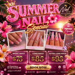 Summer Nail Sale Flyer, Summer Sale Flyer, Nail Tech Sale Flyer, Nail Deal Promo, Nail Booking Flyer, Nail Appointment Flyer Canva Editable