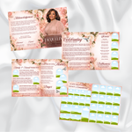 Soft Pink Rose Floral Funeral Program Template, 8-Page Memorial (Canva, PDF)