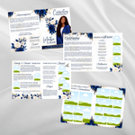 Blue Rose Funeral Program Template, 8-Page Memorial (Canva, PDF)