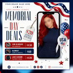 Memorial Day Booking Flyer, Memorial Day Special, May Booking, Memorial Day Exclusive Offer, Makeup, Hair, Lashes, Nails, Canva Editable
