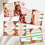 Red Roses Funeral Program Template, Memorial Obituary (Canva Template)