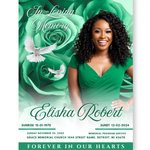 Green Roses Funeral Program Template: 8-Page Memorial (Canva, PDF Download)