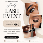 July lash Special Flyer, lash Flyer, lash Esthetician Flyer, Lash Booking, Summer lash Deals Flyer, July lash Extension, Canva Editable