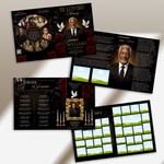 red & Gold Funeral Program Canva Template |8 Page Memorial Booklet
