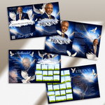Blue Funeral Program Canva Template | 8 Page Memorial Booklet (Canva, PDF)