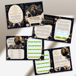 Blue & Gold Funeral Program Canva Template |8 Page Memorial Booklet