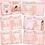 Pink Baby Shower, Activity Booklet, Baby Shower Template, Printable Party Games, 12-Page(Canva Editable, Digital Download)