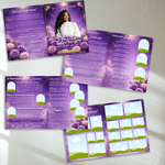 Purple Roses Funeral Program Template: 8-Page Memorial (Canva, PDF Download)