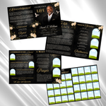 Black & Gold Roses Funeral Program Template: 8-Page Memorial (Canva PDF)
