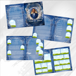 Blue & White Funeral Program Template: 8-Page Memorial (Canva PDF)