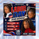 Labor Day Booking Flyer: Lash Hair Nails MUA Template (DIY Canva, Digital Download)