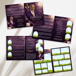Purple & Gold Funeral Program Template: 8-Page Memorial (Canva PDF)